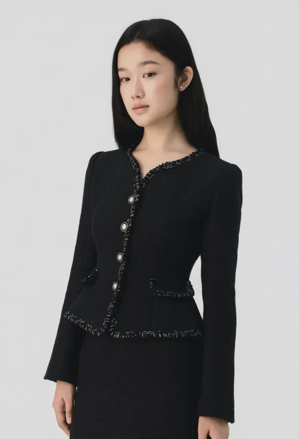 [9/28일 순차출고 예정] Lumiere Tweed Jacket (Black)
