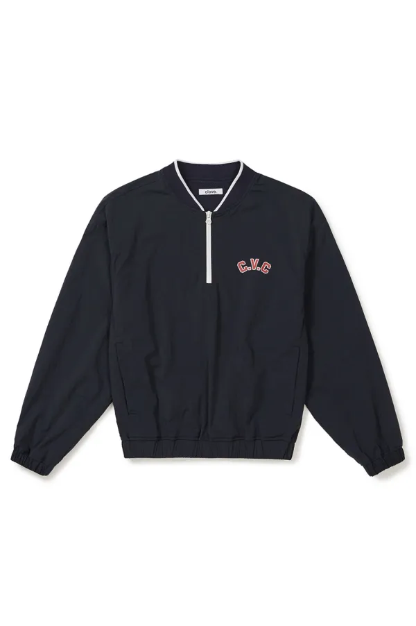 [25FW clove] Half-Zip Woven Pullover (Navy)