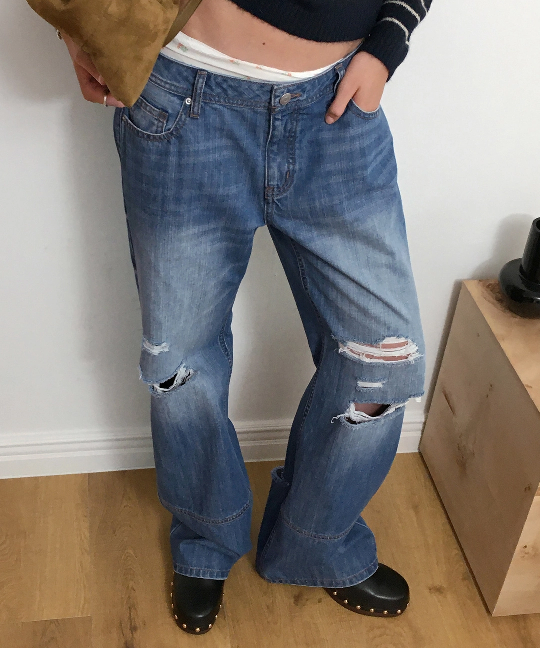 비터셀즈 Xena Destroyed Denim Pants-Blue 상품 이미지 2