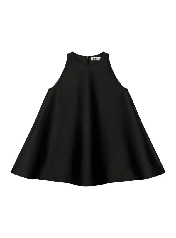 A-LINE SILKY DRESS (BLACK)