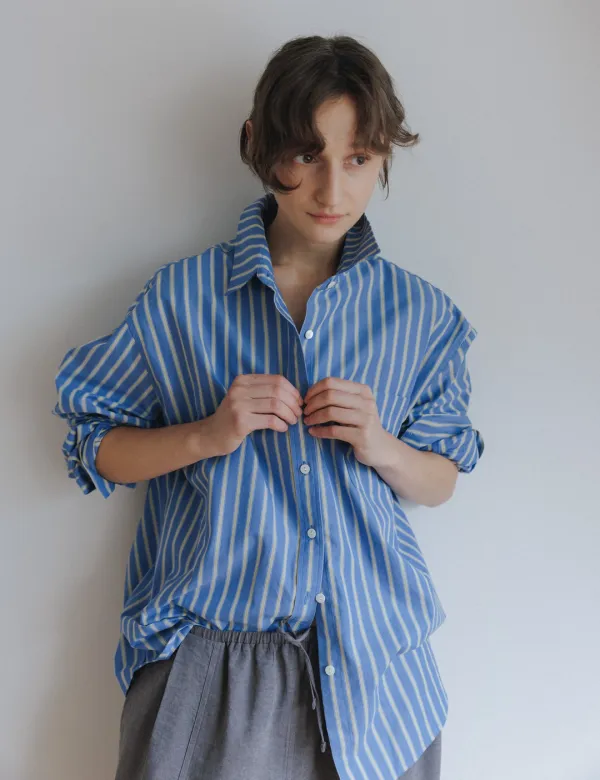 August Stripe Shirt (Blue)