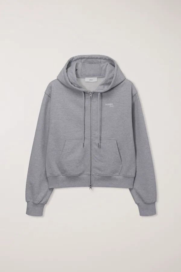 UNISEX CROPPED ZIP-UP HOODIE MELANGE GREY_UDTS6A101G2