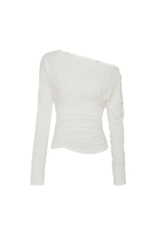 JENNIE BUTTONED TOP (SS ver.) ivory