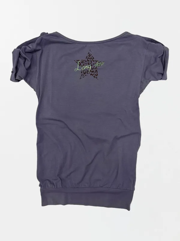 Broken Girls Roll Up Tee Dirty Purple