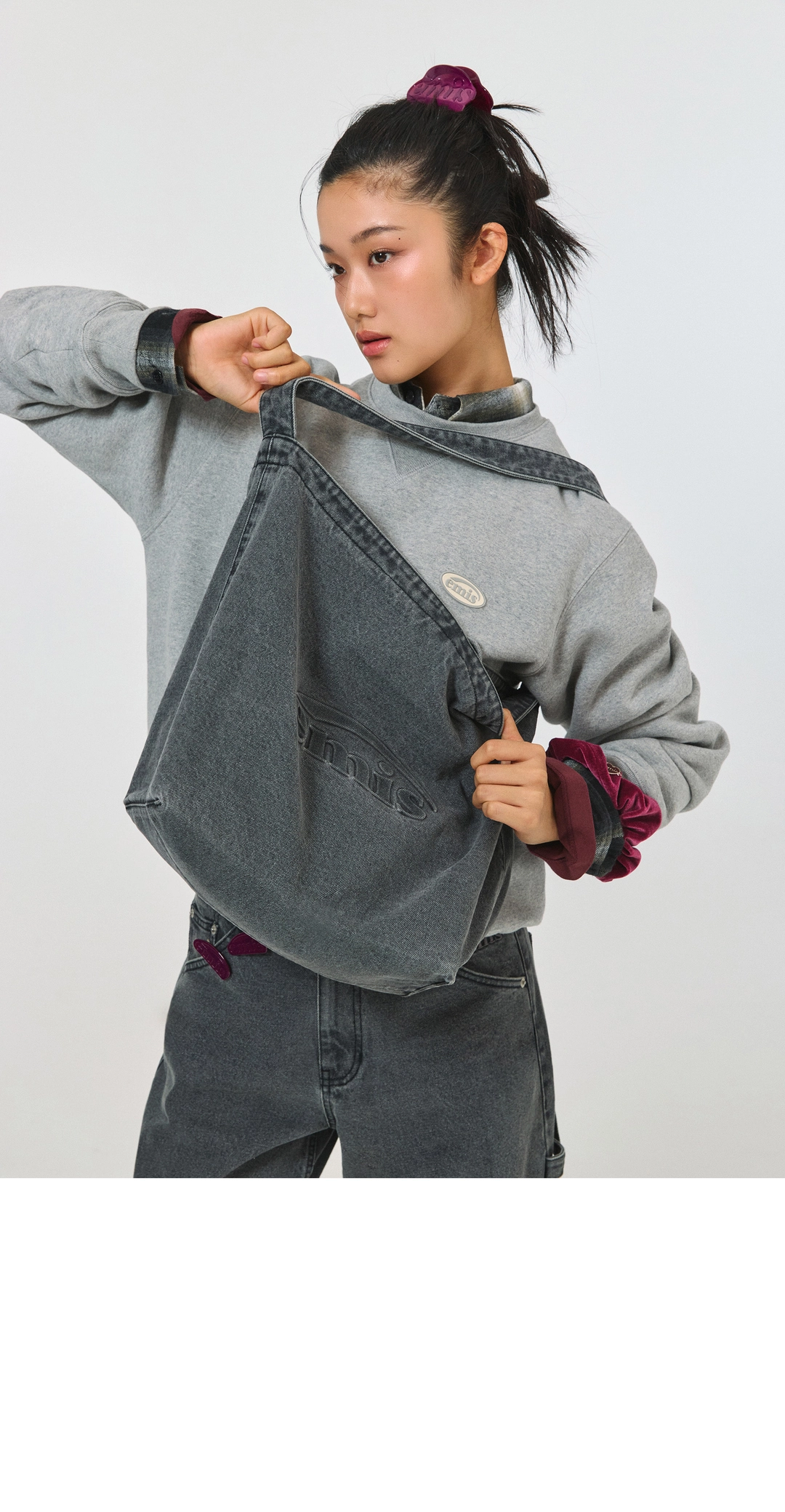 이미스 RUBBER PATCH SWEAT SHIRT-MELANGE GRAY 상품 이미지 2