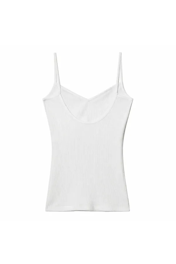 BASIC RIBBED TANK TOP [WHITE]