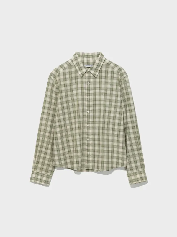 Regular-Fit Lc Sheer Checked Shirt_Green