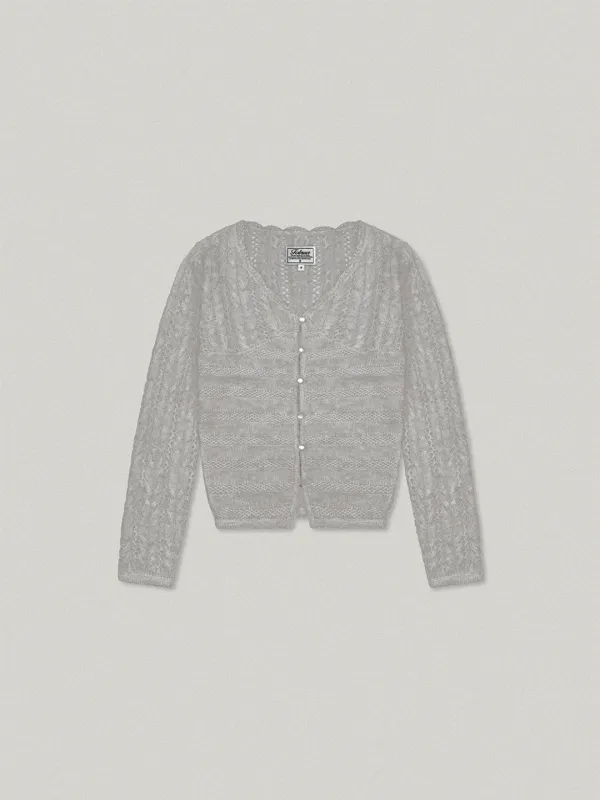 Hairy Cable Cardigan - Melange Gray헤어리 케이블 가디건