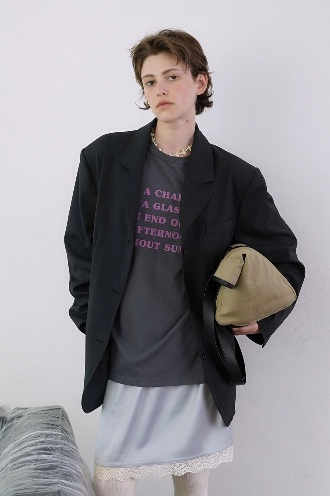 위드아웃썸머 Row classic jacket_charcoal 상품 이미지 2