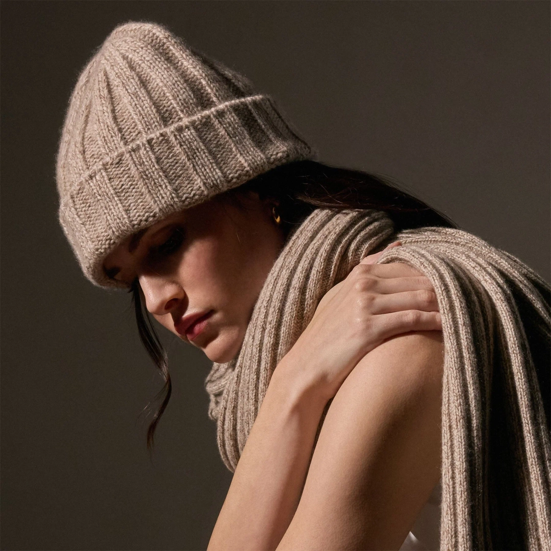 제임스펄스 Recycled Cashmere Marled Scarves - Stone Marl 상품 이미지 2