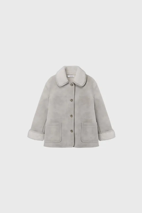 Vintage Shearling Jacket (Ivory / Beige)