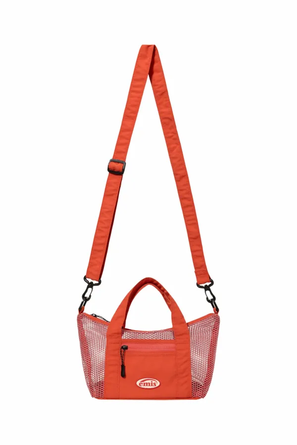 MESH CROSSBODY BAG-RED