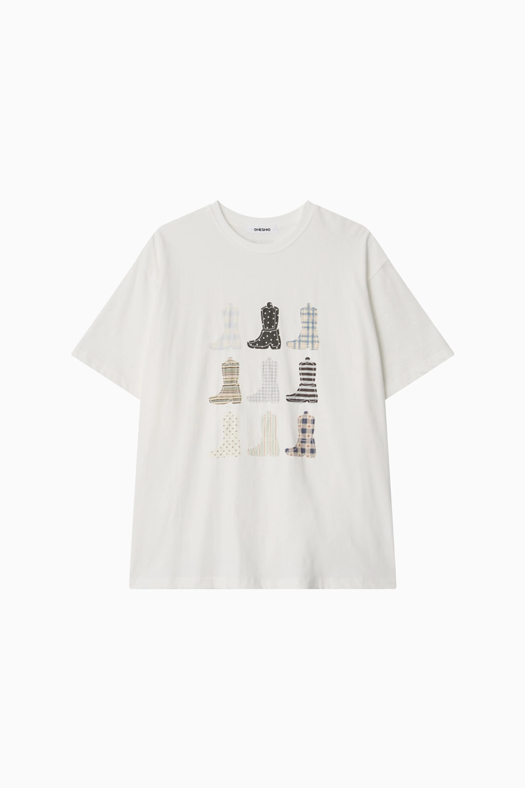 오헤시오 PONY BOOTS OVERFIT T-SHIRT, WHITE 상품 이미지 1