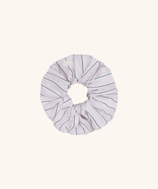 Cotton Stripe Scrunchie ( Pink )