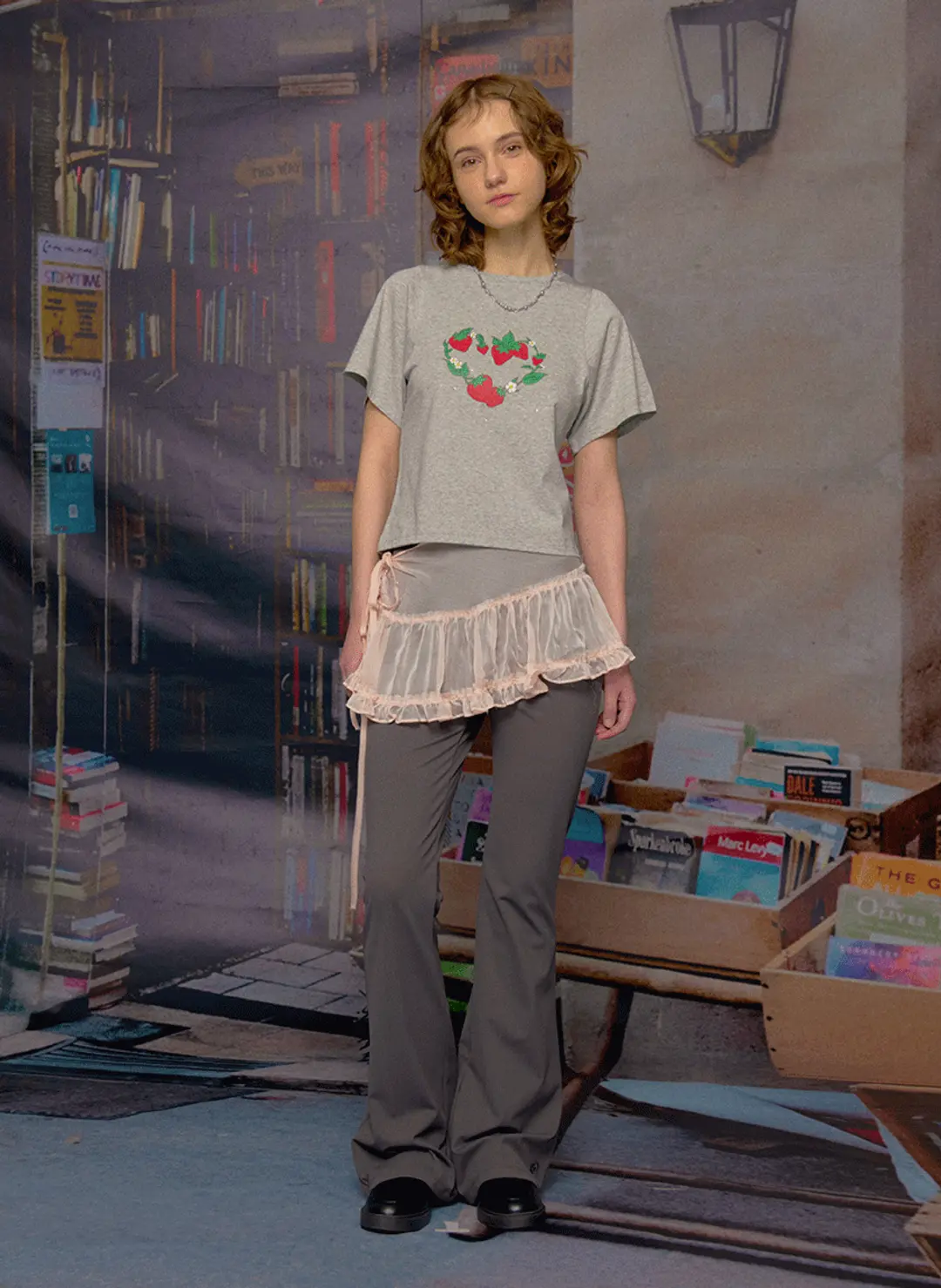 루루서울 Glow Sheer Layering Skirt (Peach) 상품 이미지 2