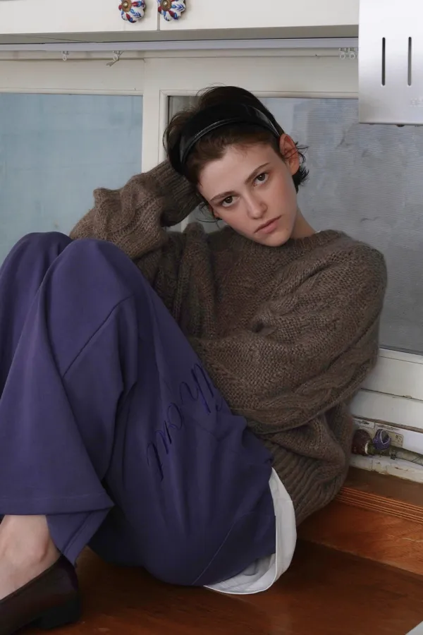 Cozy cable knit_brown