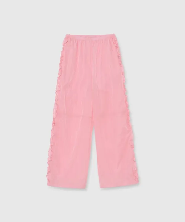 Frill drawstring pants (Pink)