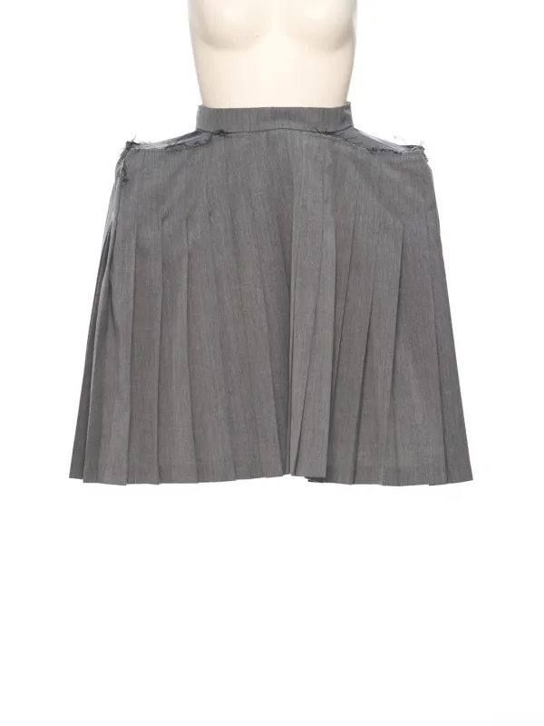SS25 GREY SQUARE PLEATED SKIRT