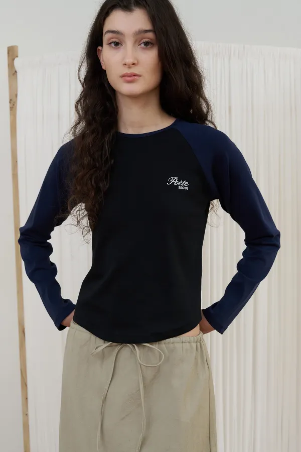 BLOCK RAGLAN T-SHIRT_navy