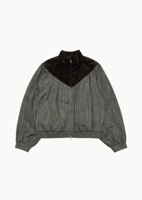 WOOL TWEED YOKE JUMPER (2COLORS)