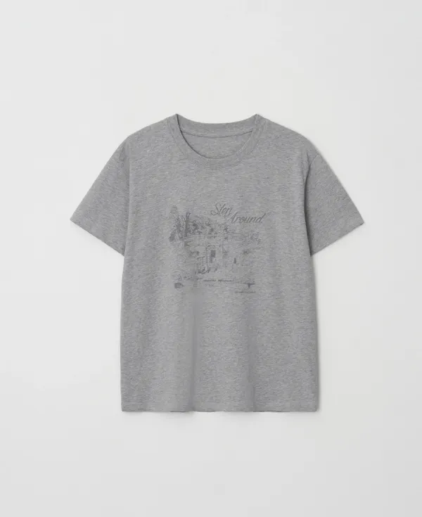 Prague park graphic Tee_MELANGE GRAY