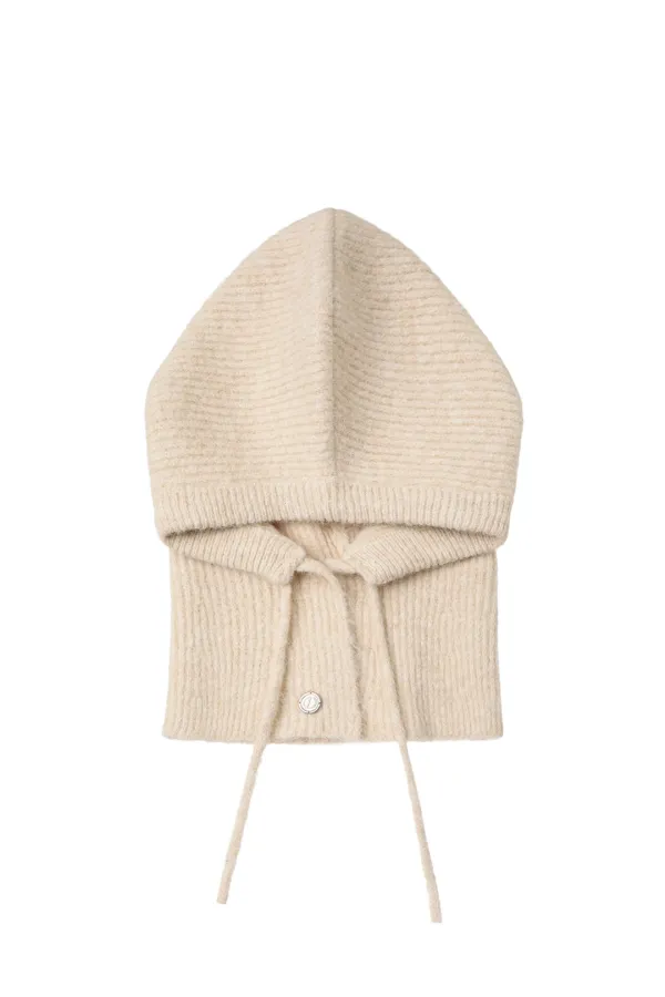 HAIRY WOOL BALACLAVA IN BEIGE
