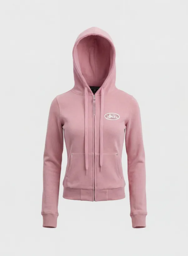 [w-hde26-019] Mystic Capsule Slim-Fit Zip-Up Hoodie - Pink