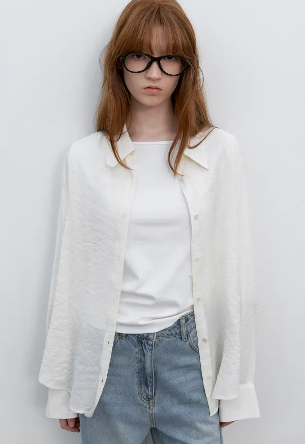 (BL-4401)MADAL WRINKLE STANDARD FIT SHIRT