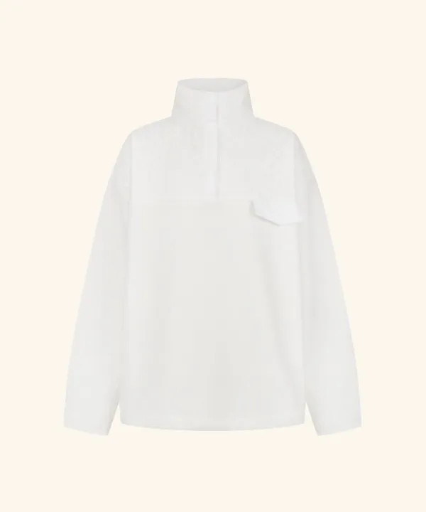 Posh Lace Fleece Anorak ( White )