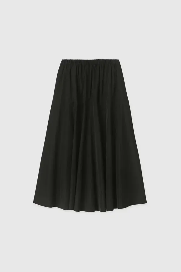 빌룬 플레어 롱 스커트 (Black)