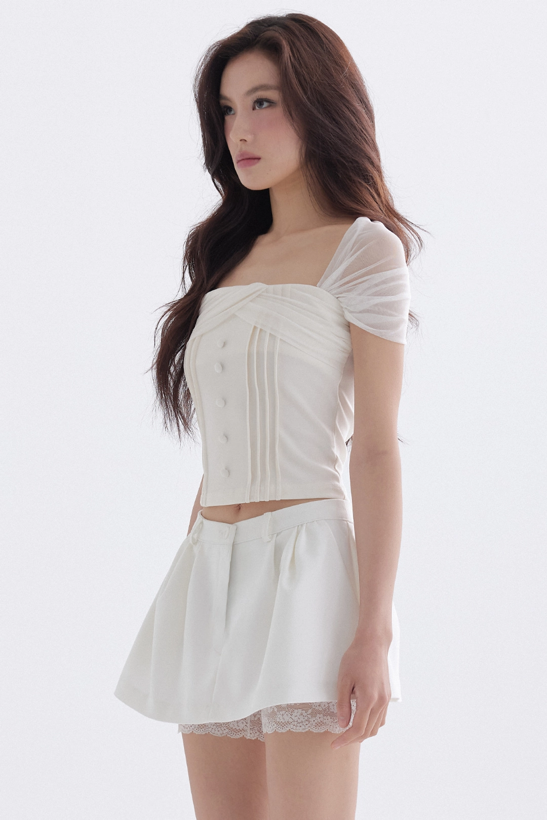 더티스 Lace Layer Mini Skirt (Ivory) 상품 이미지 3
