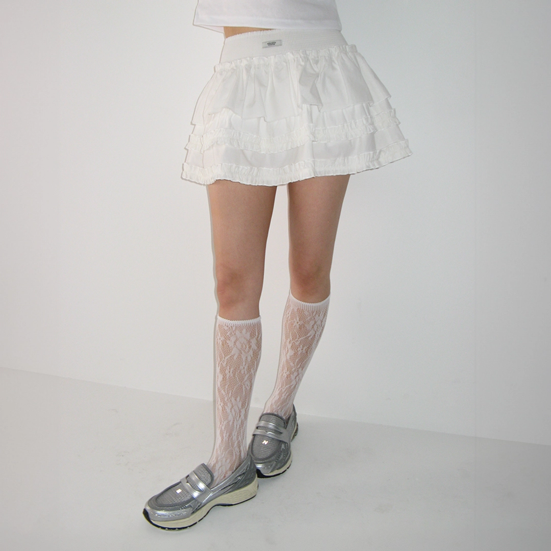 론론 CANCAN LAYERED SKIRT WHITE 상품 이미지 2