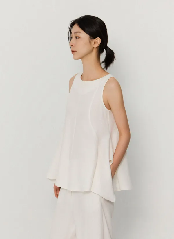 wrinkle sleeveless blouse_white