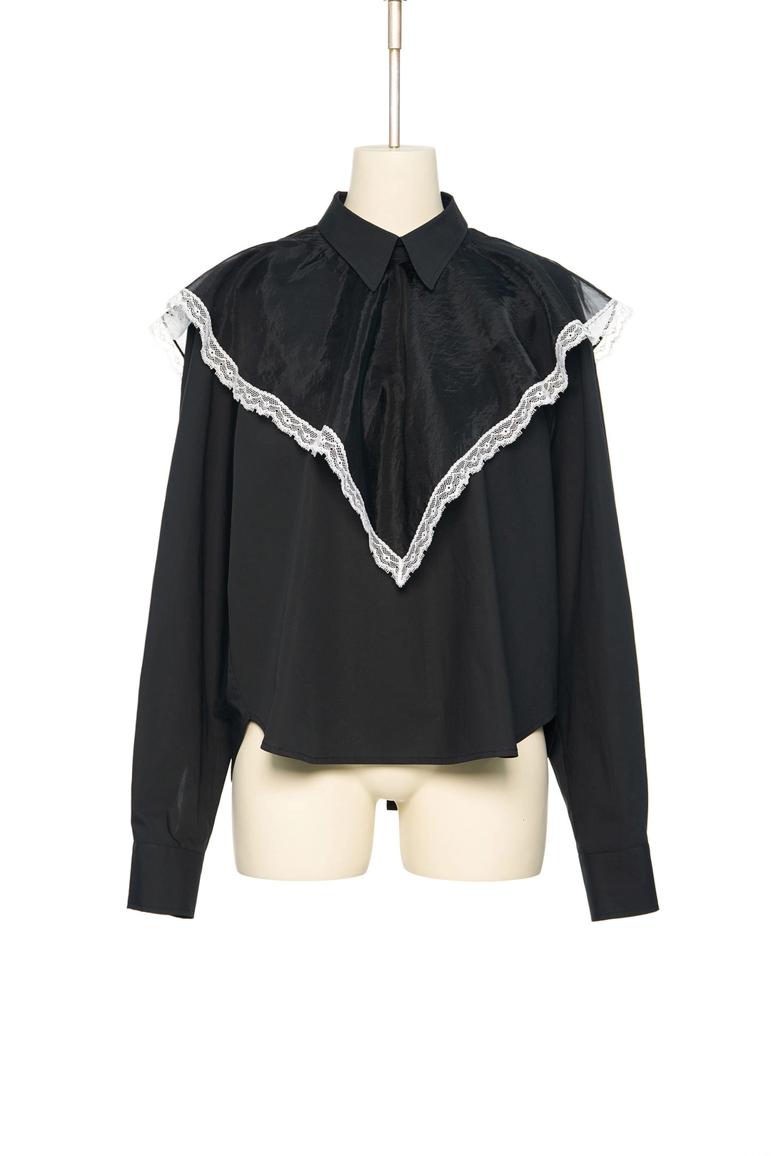 푸쉬버튼 FW25 UNDERLINE BLACK SCARF LAYERED SHIRT 상품 이미지 1
