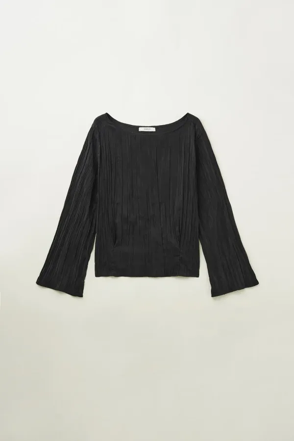 Plisse blouse (Black)
