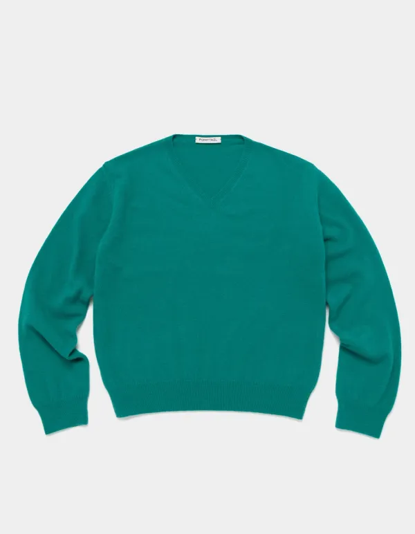 Greta V-neck Knit (Jade Green)