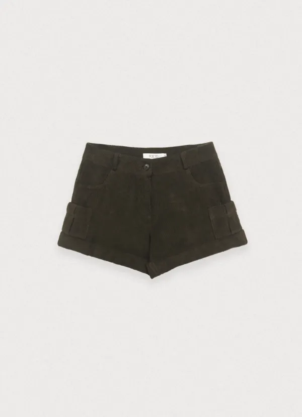 [3rd] Corduroy fold shorts - brown
