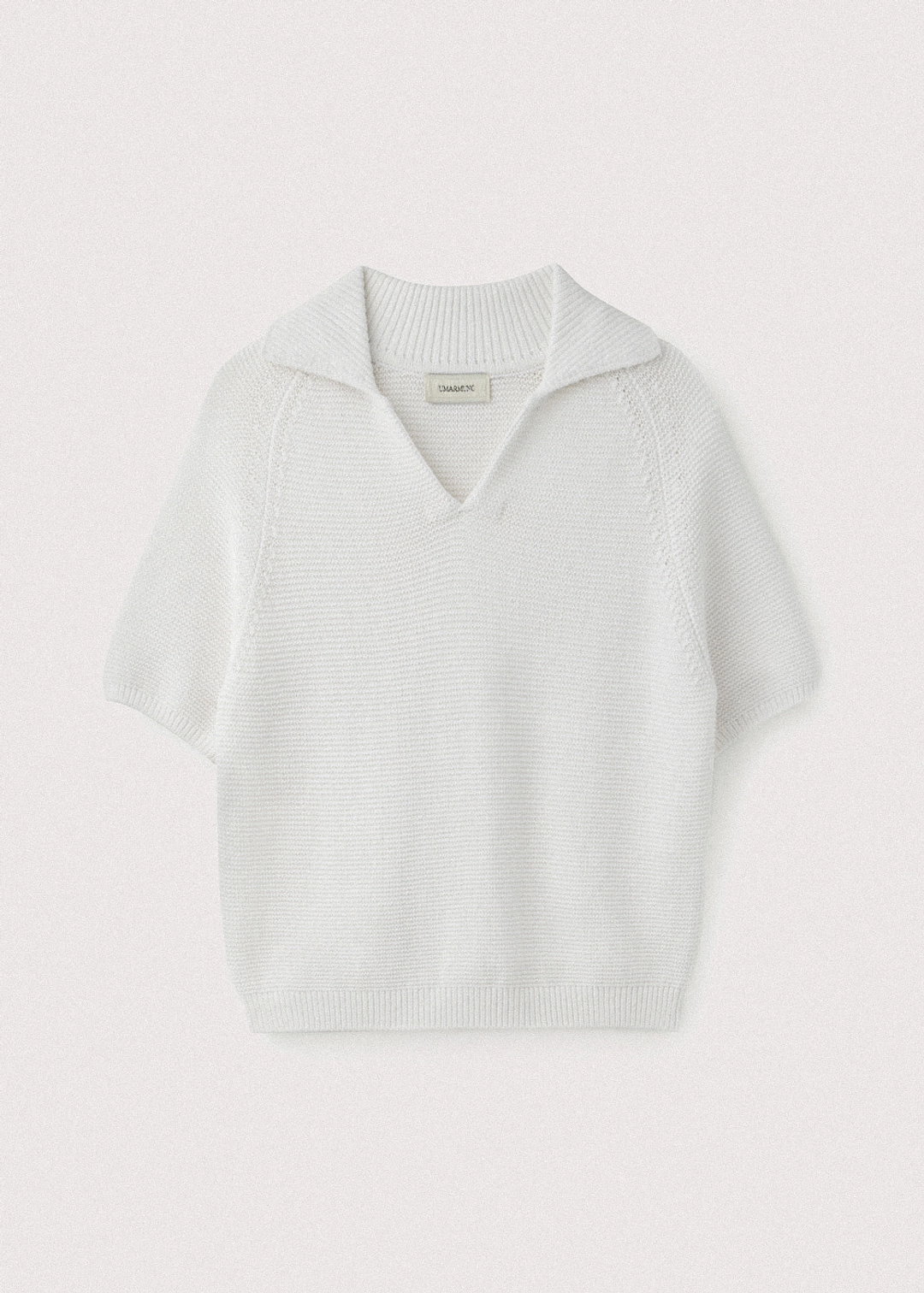 우마뭉 Korean paper yarn collared pullover_White 상품 이미지 3