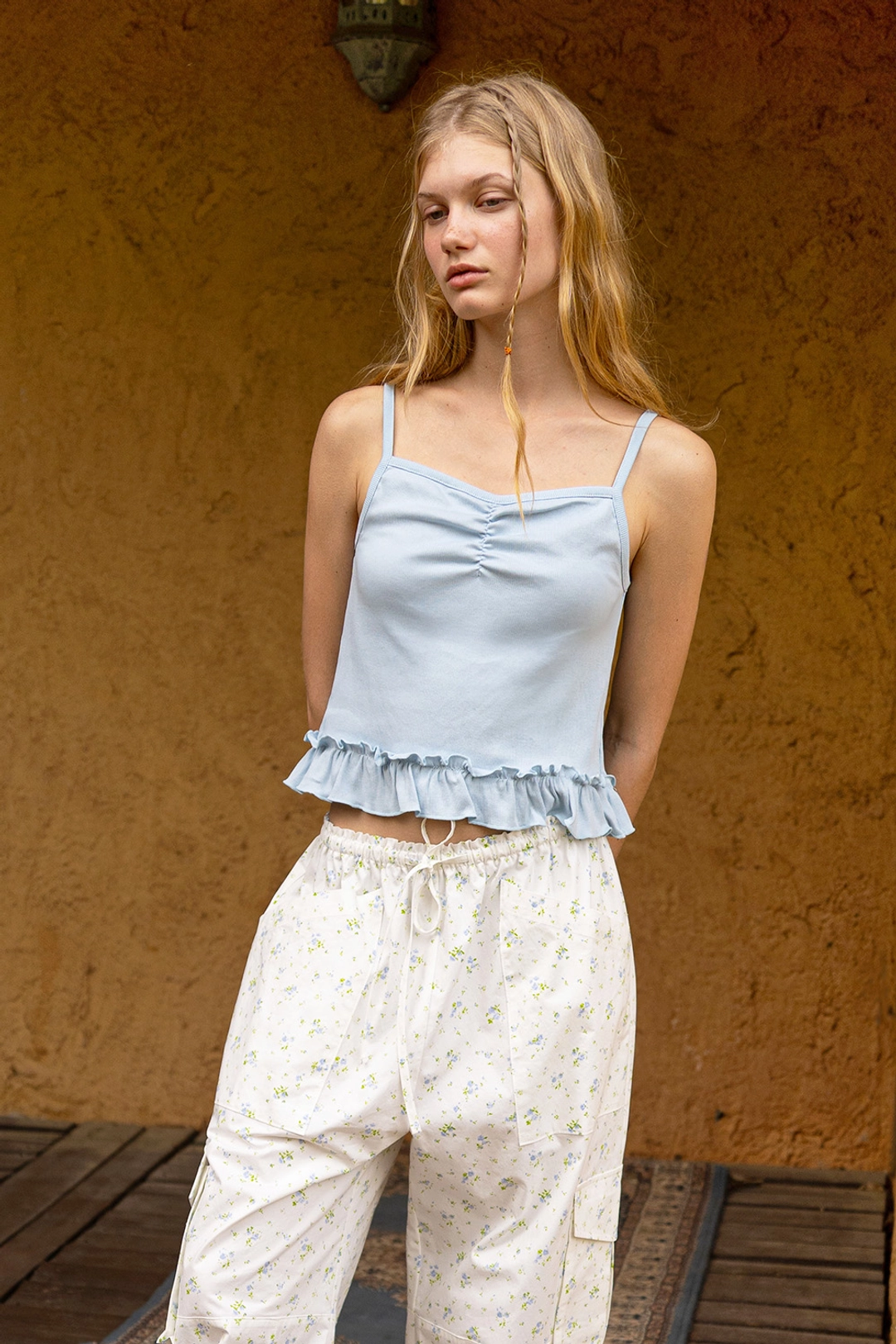위드아웃썸머 Poppy shirring sleeveless_skyblue 상품 이미지 2