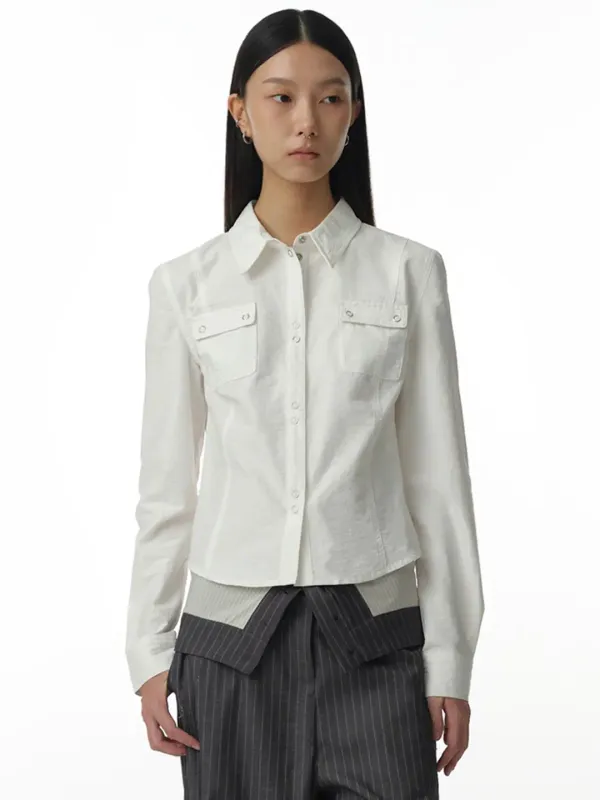 Work Snap Shirts [White]