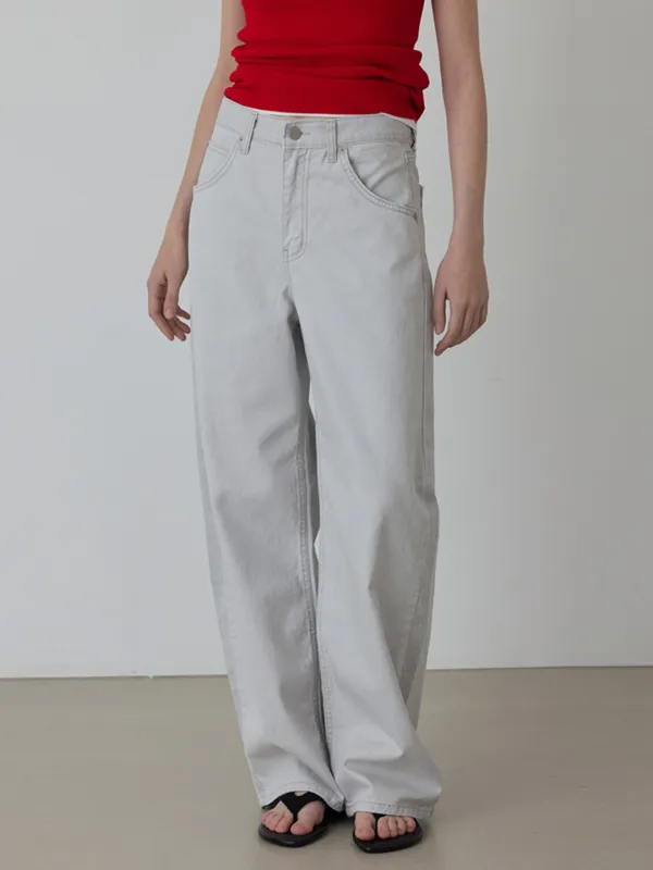 Edit Curved Silhouette Denim Pants_Light Gray_3colors