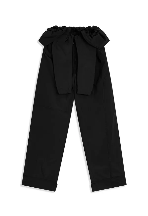 WRAP PADDED PANTS, BLACK