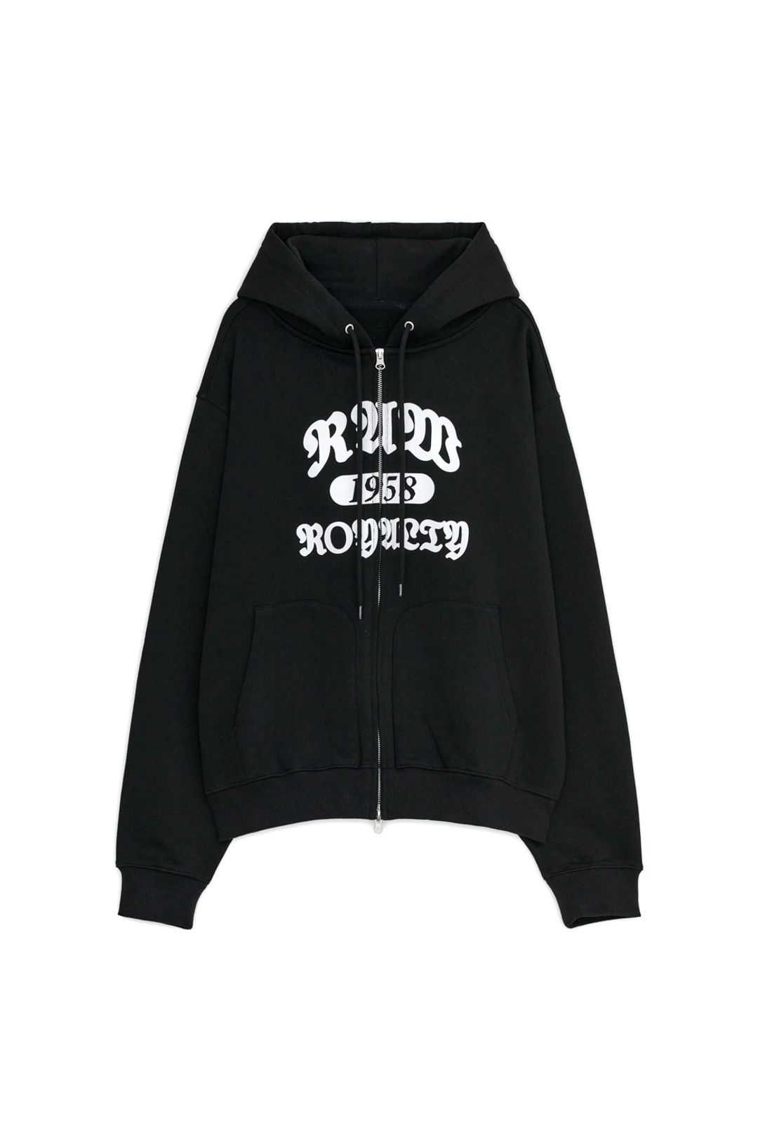 썬번프로젝트 RAW OVER FIT HOODIE ZIP-UP, BLACK 상품 이미지 1