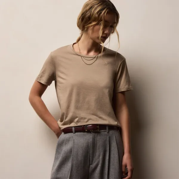 Luxe Lotus Jersey Crew - Coffee
