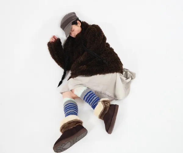 SOFT FUR COAT DARK BROWN