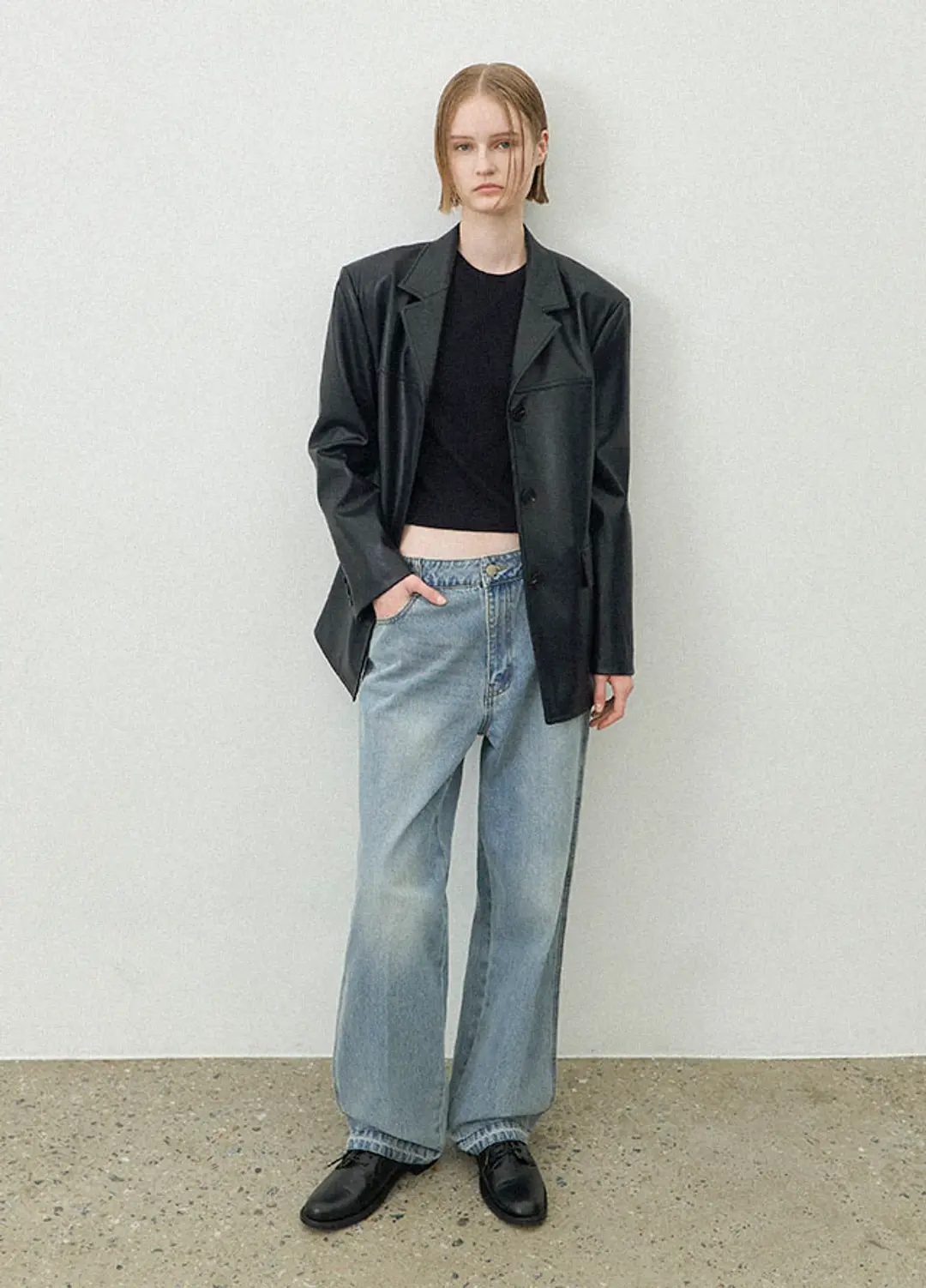 아뜰리에 나인 (JK-3006)LEATHER THREE-BUTTON JACKET 상품 이미지 2