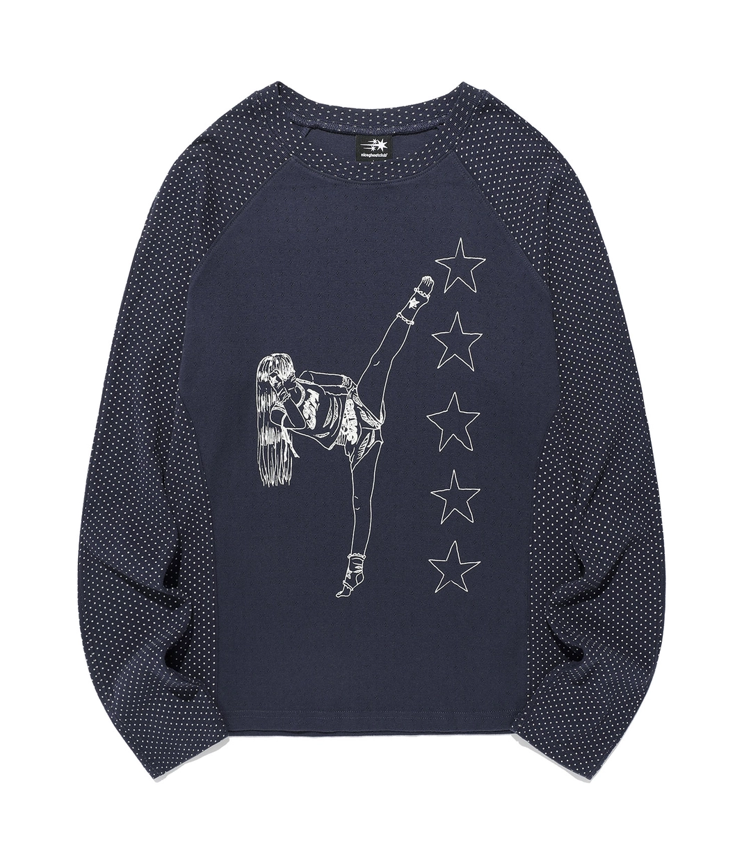 나이스고스트클럽 girl gang star slim l/s tee[navy] 상품 이미지 2