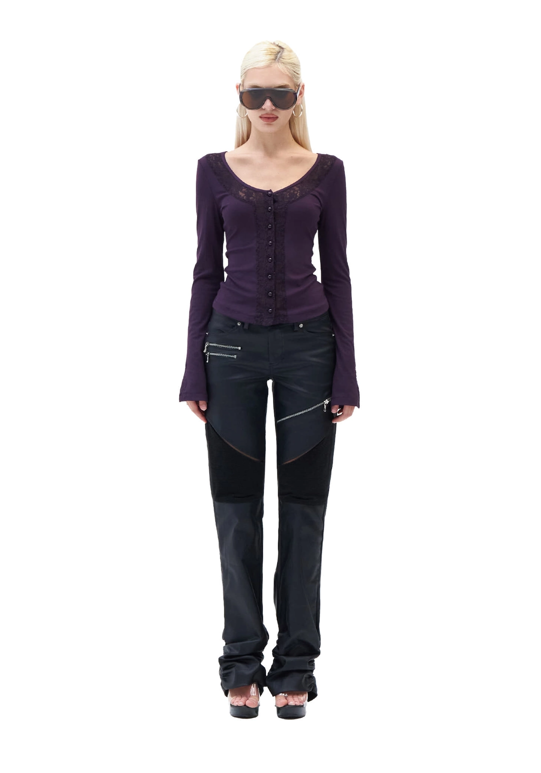 힐다 Odette Lace Cardigan [Purple] 상품 이미지 2