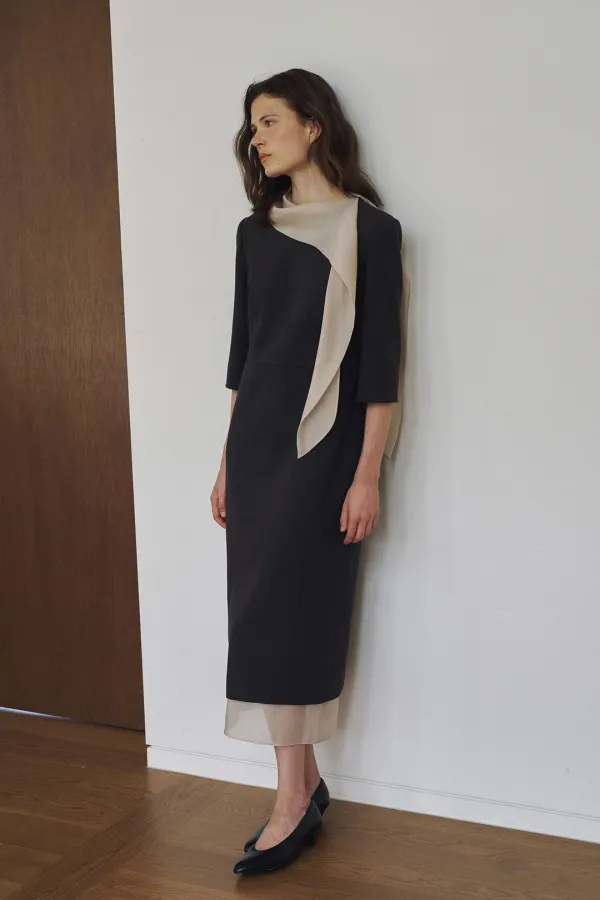 [3차 리오더] Contour Tie Dress [LMBFAUDR811]-Brown [S,L사이즈 9/28 예약배송]