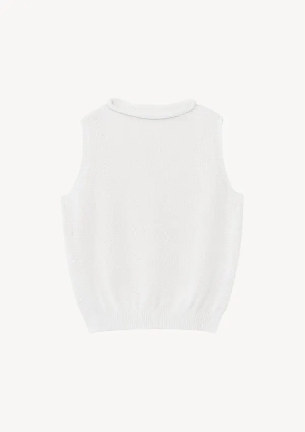 Cannoli Sleeveless Knit in White